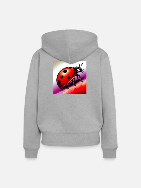 Marienkäfer - Frauen Premium Bio Zip Hoodie - Grau meliert