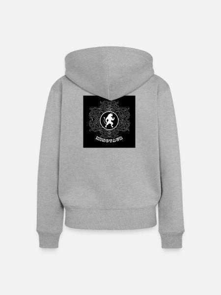 Minotaurus White - Frauen Premium Bio Zip Hoodie - Grau meliert