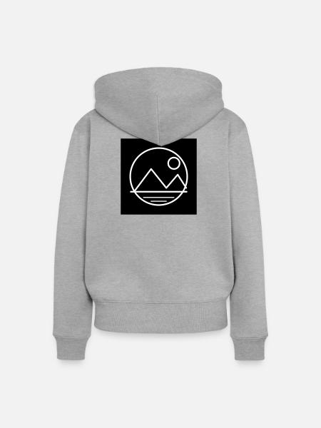 Mond- und Berglandschaft - Frauen Premium Bio Zip Hoodie - Grau meliert