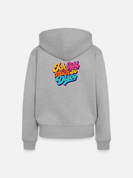 Ich fühl mich so Disco! - Frauen Premium Bio Zip Hoodie - Grau meliert