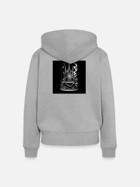 Der Thron des gefallenen Souveräns - Frauen Premium Bio Zip Hoodie - Grau meliert