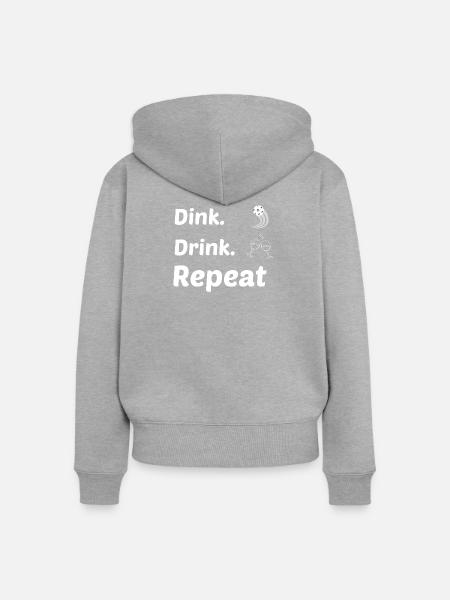 Dink, trink, wiederhole - Frauen Premium Bio Zip Hoodie - Grau meliert