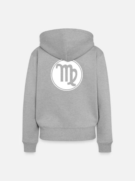 Sternzeichen Jungfrau - Frauen Premium Bio Zip Hoodie - Grau meliert