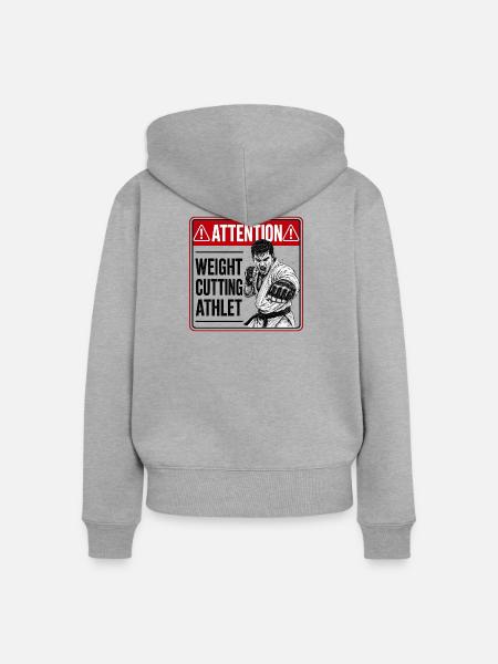 Attention weight cutting athlet - Frauen Premium Bio Zip Hoodie - Grau meliert