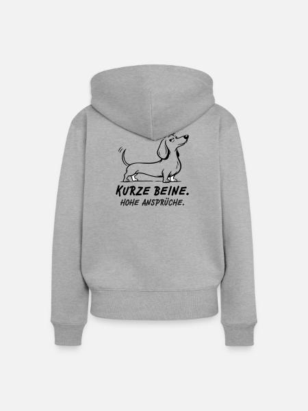 Kurze Beine Hohe Ansprüche - Frauen Premium Bio Zip Hoodie - Grau meliert