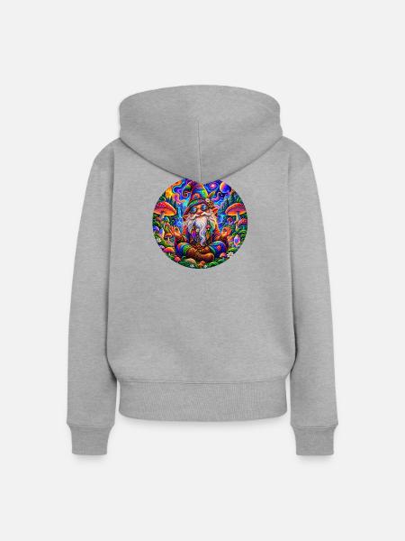 Zwerg - Frauen Premium Bio Zip Hoodie - Grau meliert