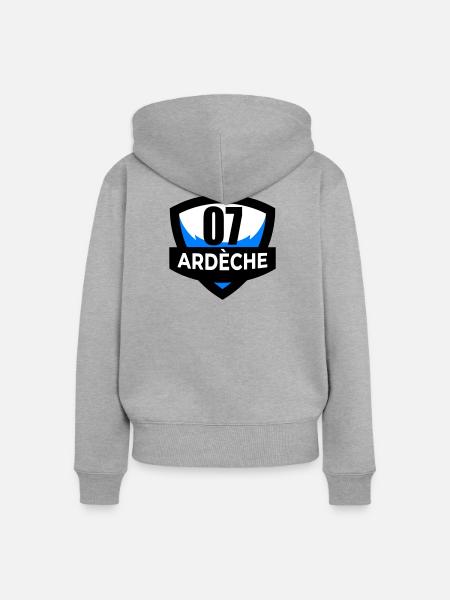 Ardèche - Frauen Premium Bio Zip Hoodie - Grau meliert