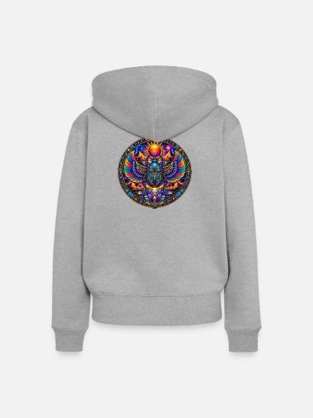 Skarabäus - Frauen Premium Bio Zip Hoodie - Grau meliert