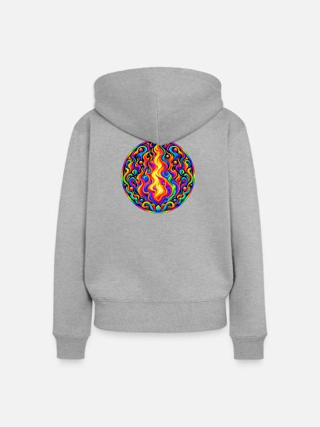 Feuer - Frauen Premium Bio Zip Hoodie - Grau meliert