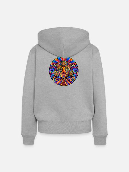 Inka - Frauen Premium Bio Zip Hoodie - Grau meliert