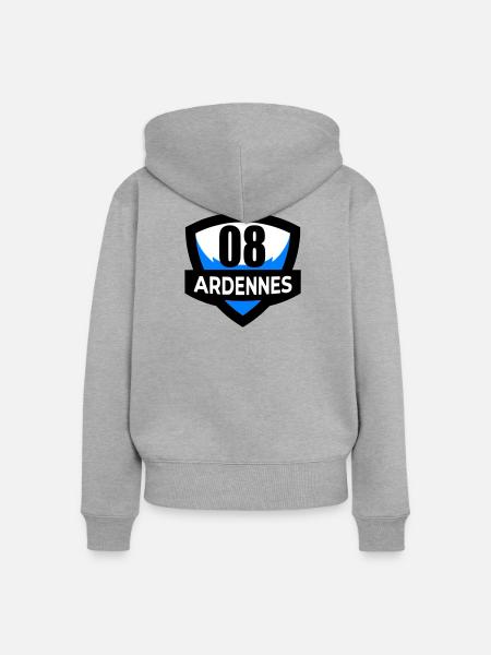 Ardennen - Frauen Premium Bio Zip Hoodie - Grau meliert