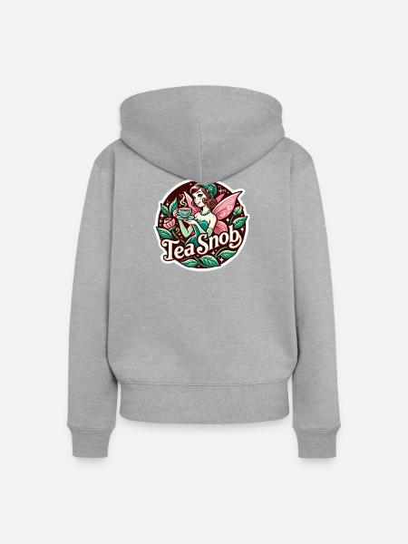 Tee-Snob Feen-Teeparty - Frauen Premium Bio Zip Hoodie - Grau meliert