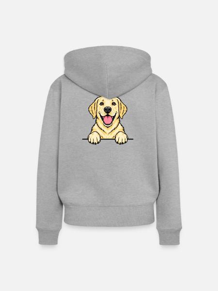 Labrador - Frauen Premium Bio Zip Hoodie - Grau meliert