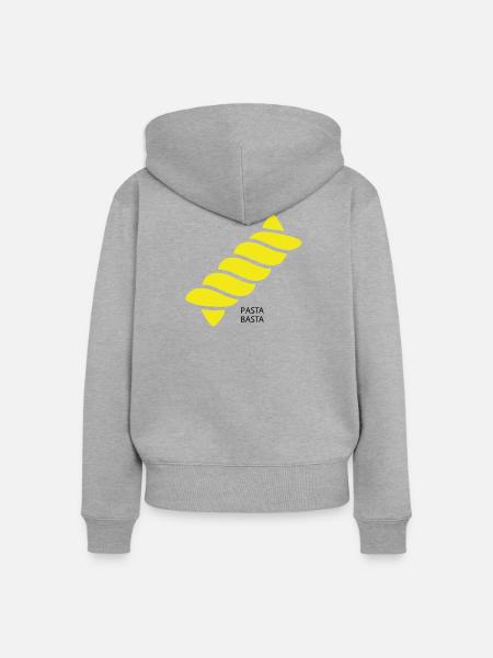 Pasta Basta - Frauen Premium Bio Zip Hoodie - Grau meliert