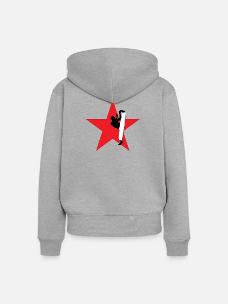 Capoeira – Kampf – Tanz - Frauen Premium Bio Zip Hoodie - Grau meliert