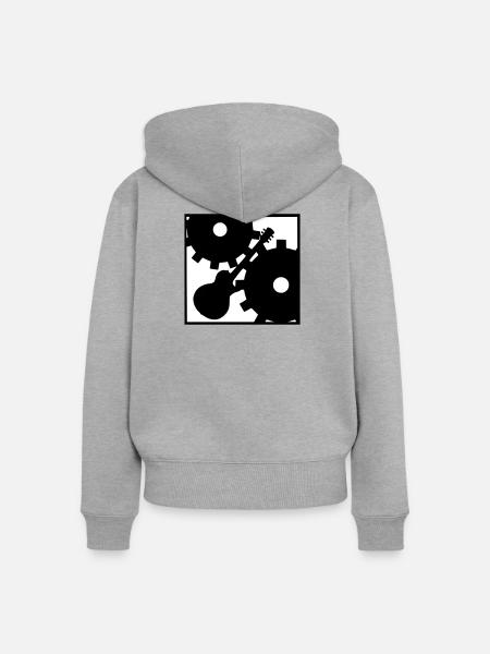 Rock against the Machine - Frauen Premium Bio Zip Hoodie - Grau meliert