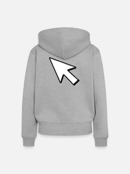 Cursor: Click mich! - Frauen Premium Bio Zip Hoodie - Grau meliert