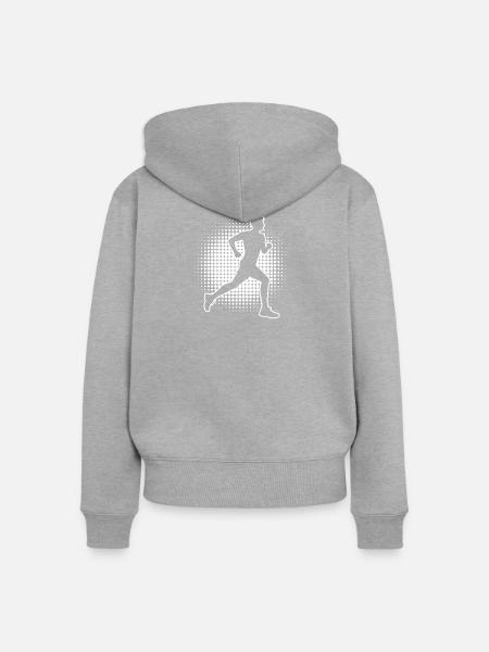 Geschenkidee für einen Running mit Running - Frauen Premium Bio Zip Hoodie - Grau meliert