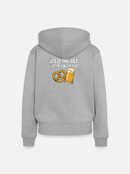 Breze Und Bier Bierzelt - Frauen Premium Bio Zip Hoodie - Grau meliert