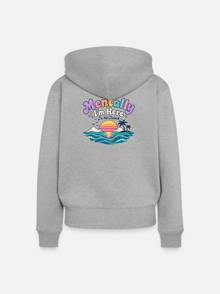 Mentally unavailable - Frauen Premium Bio Zip Hoodie - Grau meliert