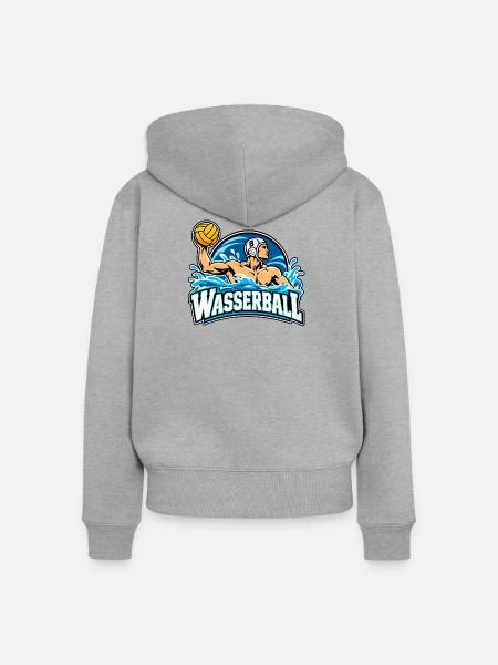 Wassersportheld Wasserball - Frauen Premium Bio Zip Hoodie - Grau meliert