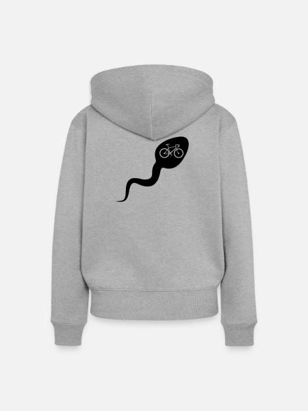 Sperma Sperma Fahrrad - Frauen Premium Bio Zip Hoodie - Grau meliert