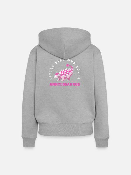 Ankylosaurus - Frauen Premium Bio Zip Hoodie - Grau meliert