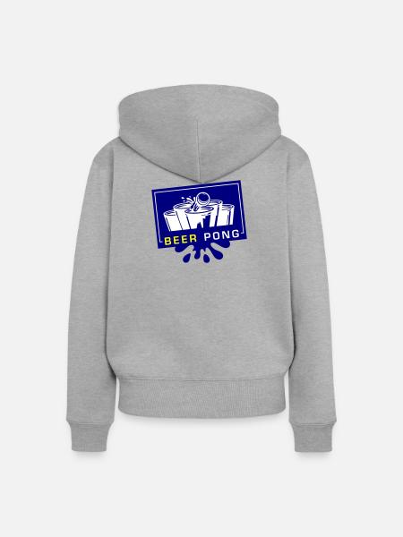 Beer Pong Becher Blau Gelb - Frauen Premium Bio Zip Hoodie - Grau meliert