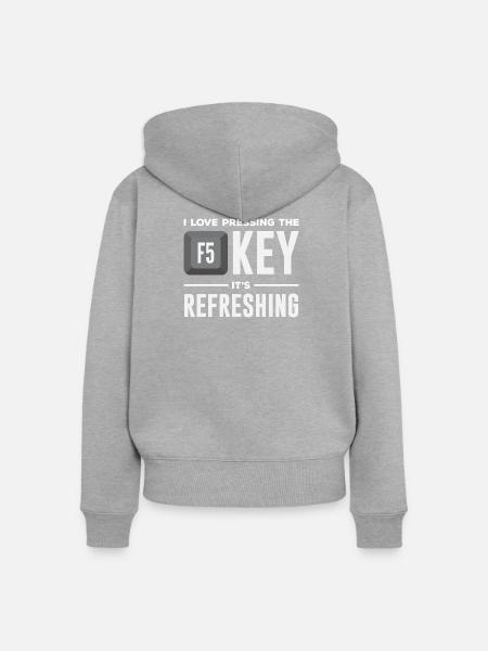 F5 Taste Programmierer - Frauen Premium Bio Zip Hoodie - Grau meliert