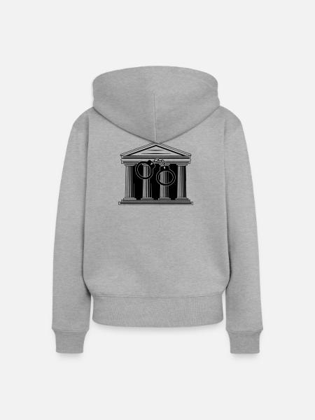 Gerichtshandschellen - Frauen Premium Bio Zip Hoodie - Grau meliert