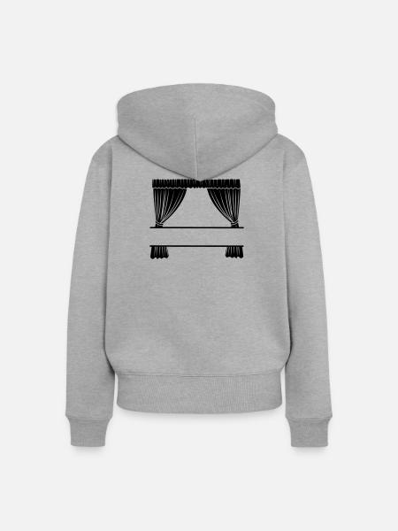 Vorhänge mit Aussparung - Frauen Premium Bio Zip Hoodie - Grau meliert