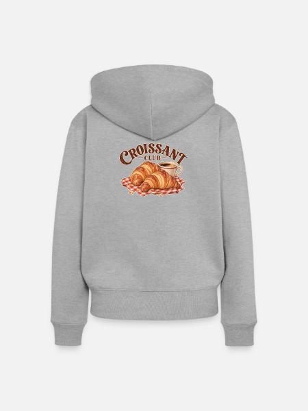 Croissant Club - Frauen Premium Bio Zip Hoodie - Grau meliert