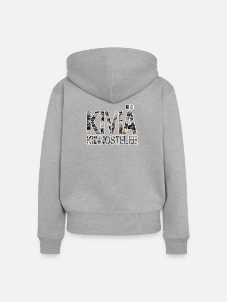 Die Steine sind interessiert an - Frauen Premium Bio Zip Hoodie - Grau meliert