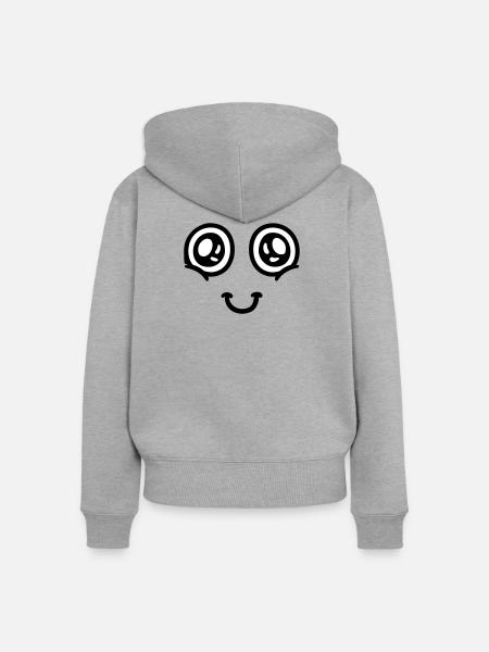 Head in the Clouds - Frauen Premium Bio Zip Hoodie - Grau meliert