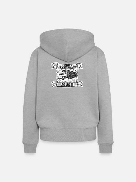 Brummi Aiden - Frauen Premium Bio Zip Hoodie - Grau meliert