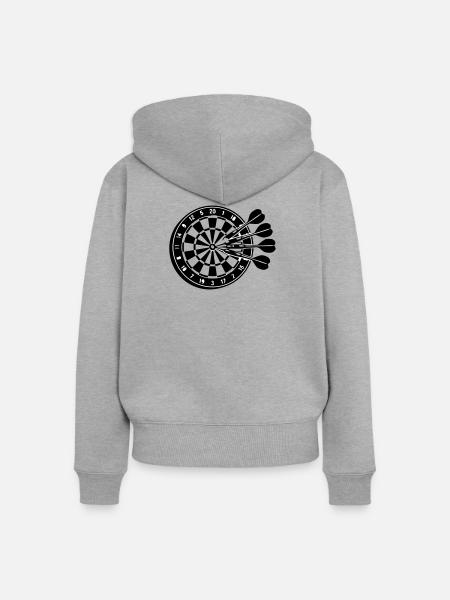 Dartscheibe Pfeile 3D Grafik - Frauen Premium Bio Zip Hoodie - Grau meliert