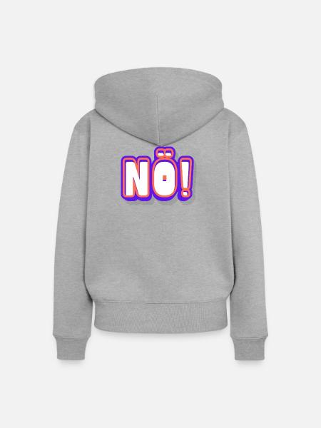 NO! Neon Pop Schriftkunst - Frauen Premium Bio Zip Hoodie - Grau meliert