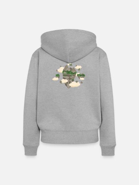 Schwimmende Inseln - Frauen Premium Bio Zip Hoodie - Grau meliert