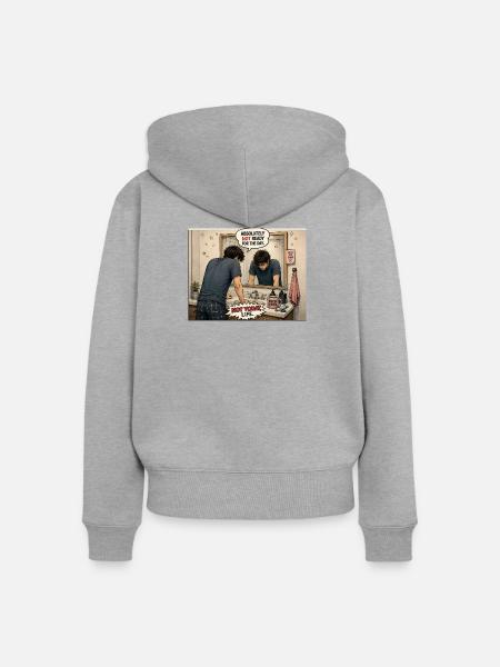 Lost - Frauen Premium Bio Zip Hoodie - Grau meliert