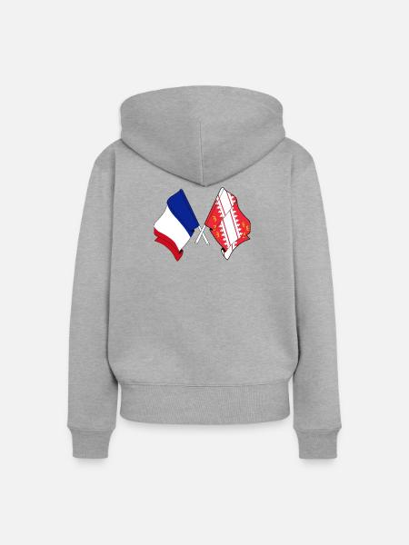 Elsass & Frankreich überquert - Frauen Premium Bio Zip Hoodie - Grau meliert