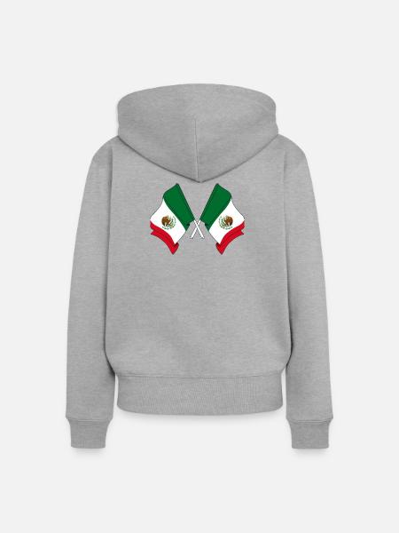 Zwei gekreuzte Flaggen Mexikos - Frauen Premium Bio Zip Hoodie - Grau meliert