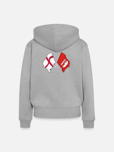 Warwickshire & England - Frauen Premium Bio Zip Hoodie - Grau meliert