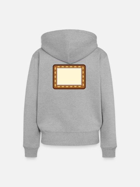 Bilderrahmen - Frauen Premium Bio Zip Hoodie - Grau meliert