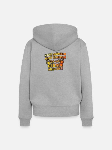 Rette mein bier - Frauen Premium Bio Zip Hoodie - Grau meliert