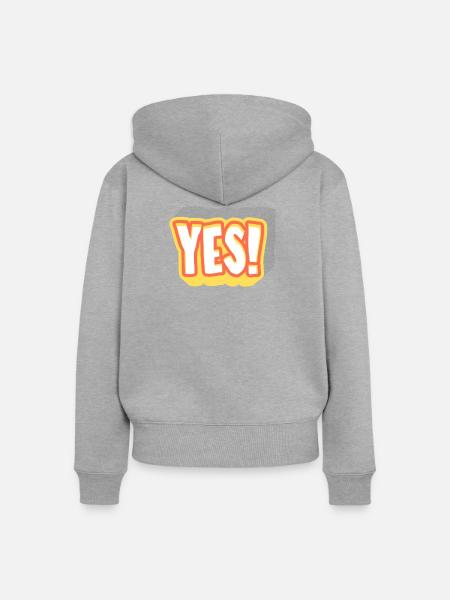 Yes! Knalliges Pop-Yes Design - Frauen Premium Bio Zip Hoodie - Grau meliert