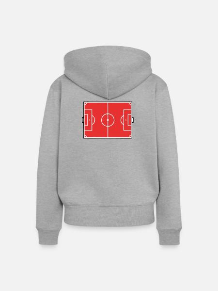 Fussballfeld Spielfeld Grafik - Frauen Premium Bio Zip Hoodie - Grau meliert