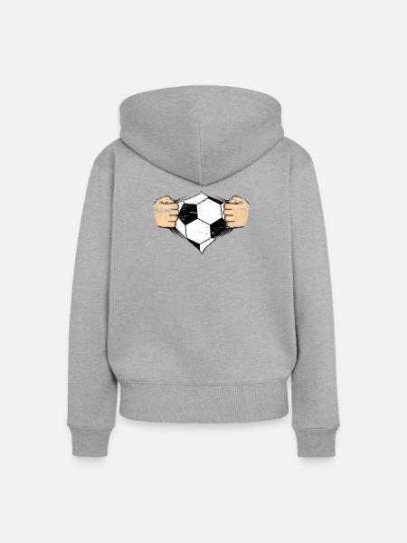 Fussball Design used - Frauen Premium Bio Zip Hoodie - Grau meliert