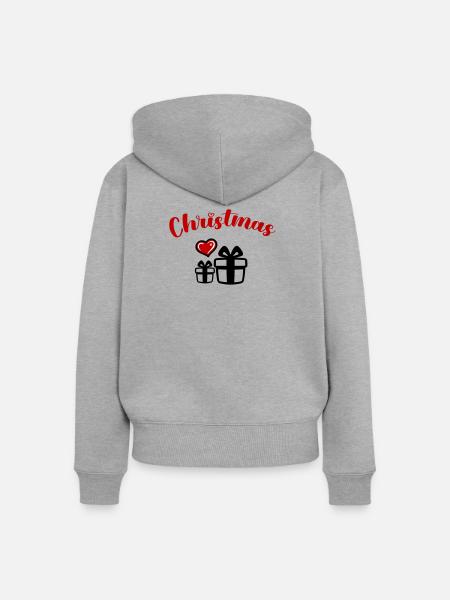 Christmas - Frauen Premium Bio Zip Hoodie - Grau meliert