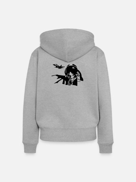 Pilot - Frauen Premium Bio Zip Hoodie - Grau meliert