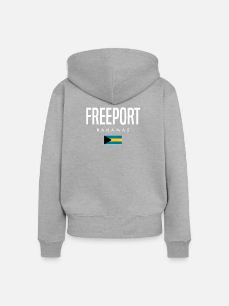 Freeport Bahamas - Frauen Premium Bio Zip Hoodie - Grau meliert